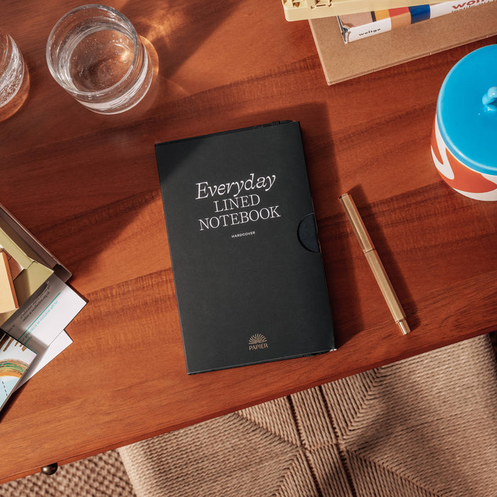 Lined Notebook, PU Leather, Hardcover - Everyday : Green