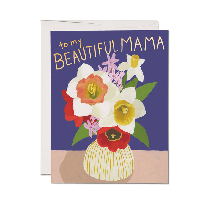 Beautiful Mama Vase greeting card: Single