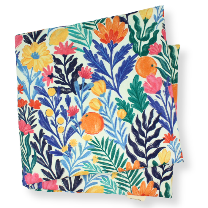 Aromatherapy Large Heat & Cold Wrap: Cream + Pink Floral / Lavender