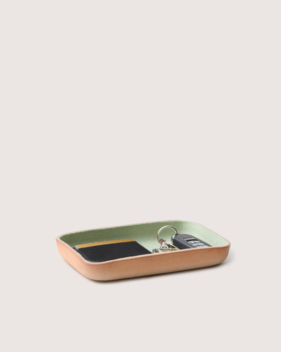 Kawabon Leather/Merino Wool Small Tray-Aloe
