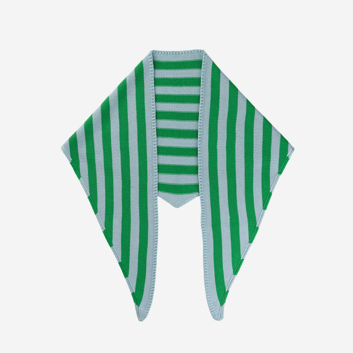 Simple Stripe Triangle Scarf: Lilac Denim