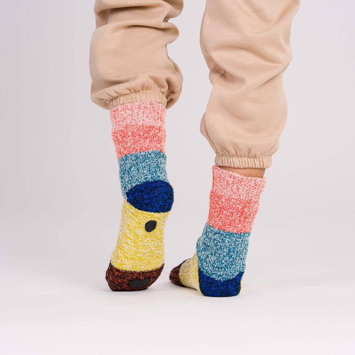 Color Band House Socks: Poppy Teal / L/XL - W 9.5-12.5<br>M 8-11