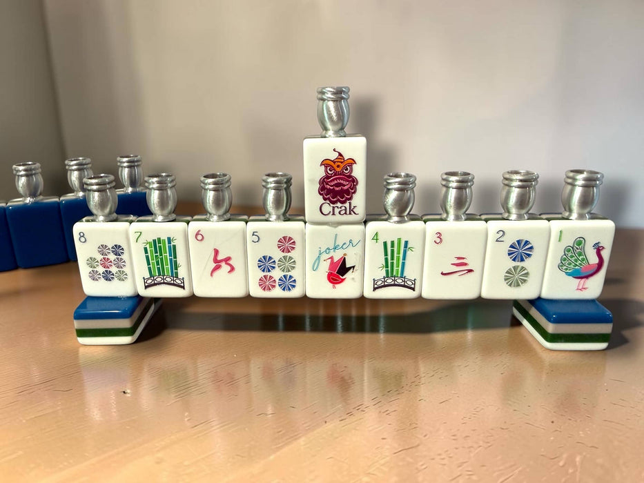 Mah Jong Menorah: Cream Acrylic