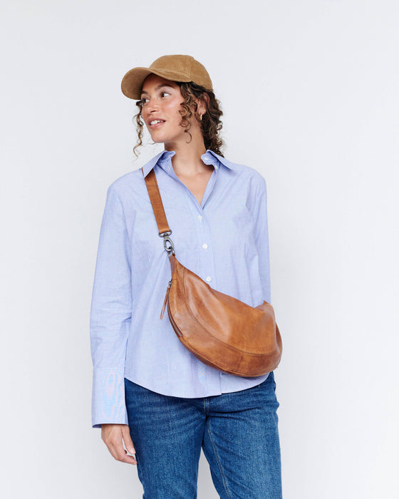 Callie Handcrafted Leather Sling/Crossbody Bags: Camel