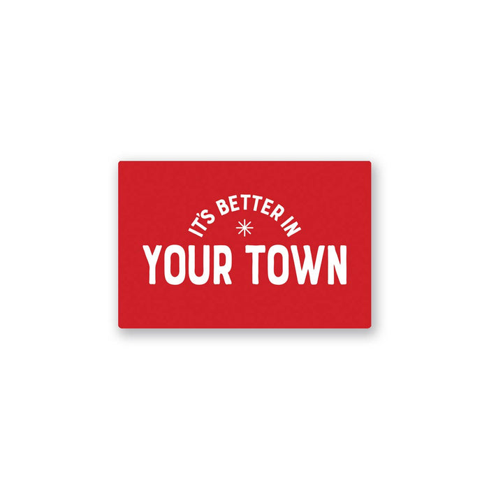 Personalized City Sticker, It's Better In, name drop design: Navy / 50 pack