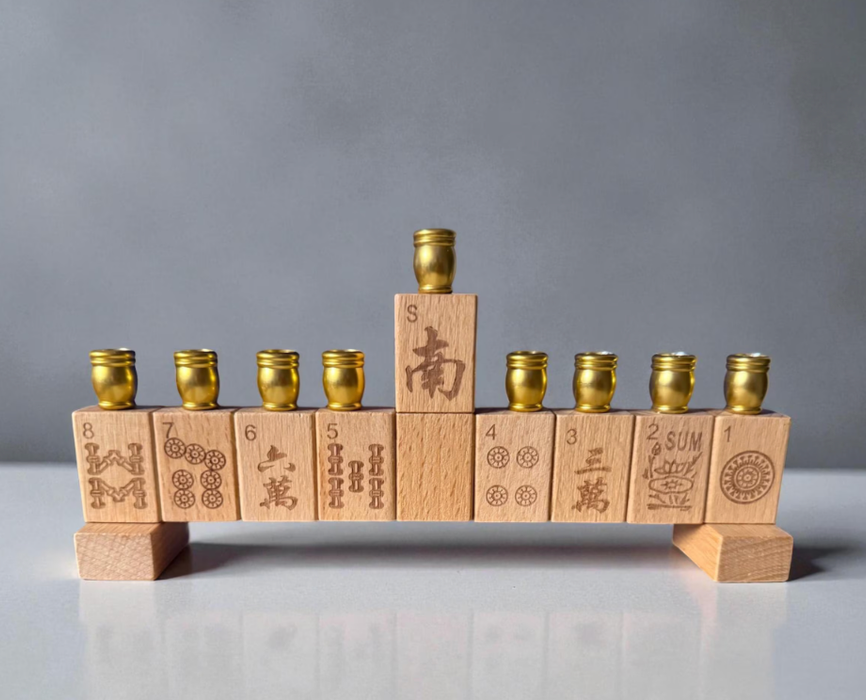 Mah Jong Menorah: Cream Acrylic