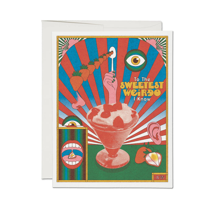 Sweetest Weirdo greeting card: Single