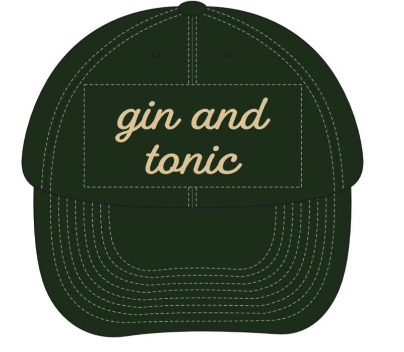 Gin and Tonic Baseball Cap Dad Hat summer Bar theme 