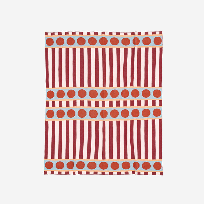 Stripe Dot Throw: Ruby