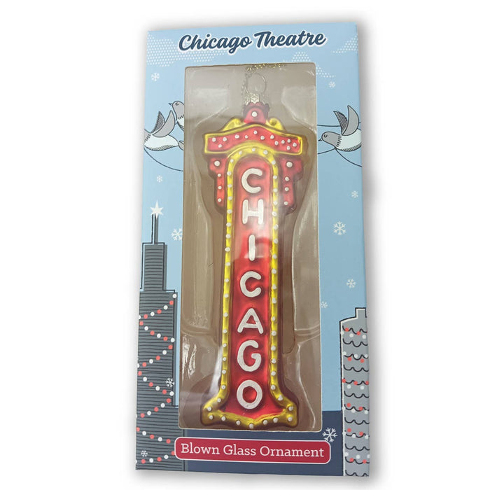 Chicago Theatre Blown Glass Ornament