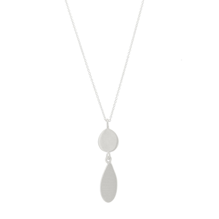 Disc & Drop Necklace in Silver or Vermeil: Silver