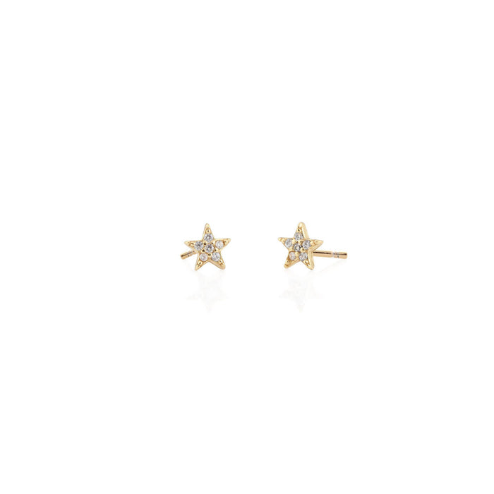 Star Crystal Stud Earrings 18K Gold Vermeil | Sterling Silver CZ Crystals Nickel Free Hypoallergenic Ships from CA: 18K Gold Vermeil