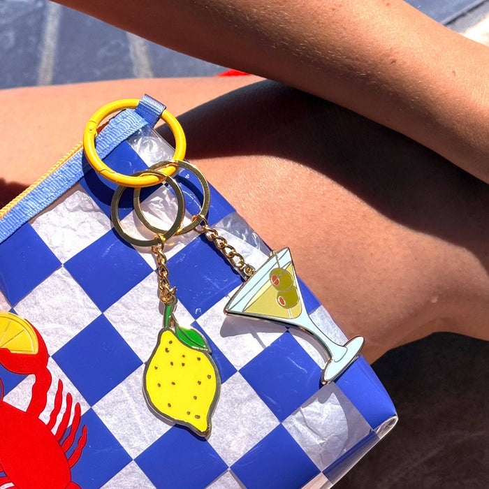 Martini Enamel Bag Charm & Keychain