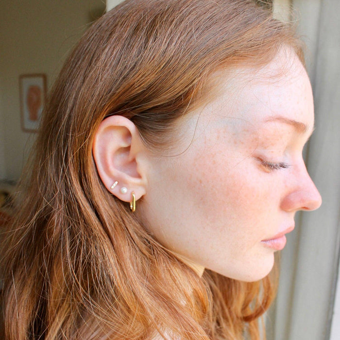 Pearl Stud Earrings: 18K Gold Vermeil