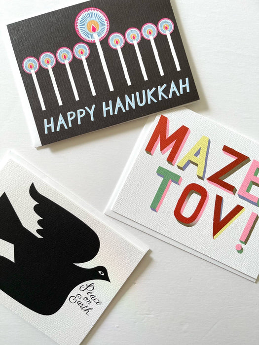 Happy Hannukah Menorah candles note card