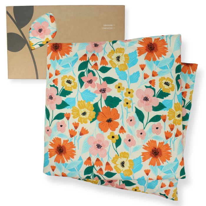 Large Heat Wrap: Navy Floral / Lavender