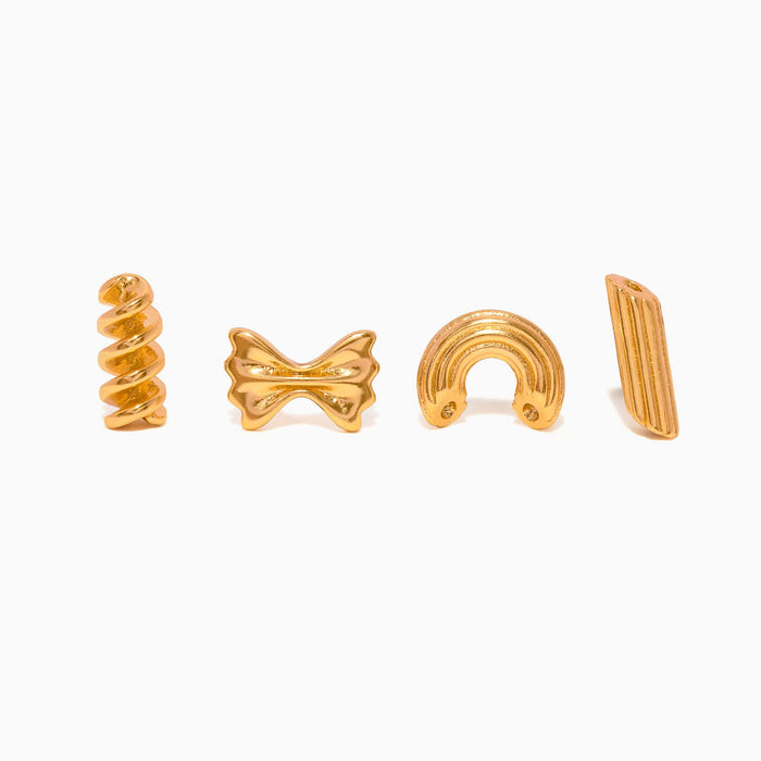 Al Dente Pasta Stud Set: Gold