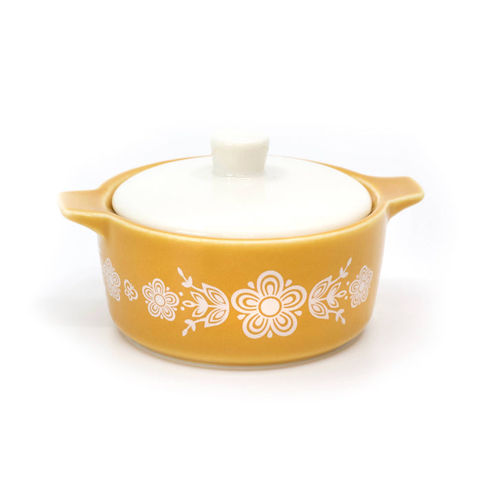 Pyrex-Inspired Butterfly Gold Casserole Ceramic Trinket Box