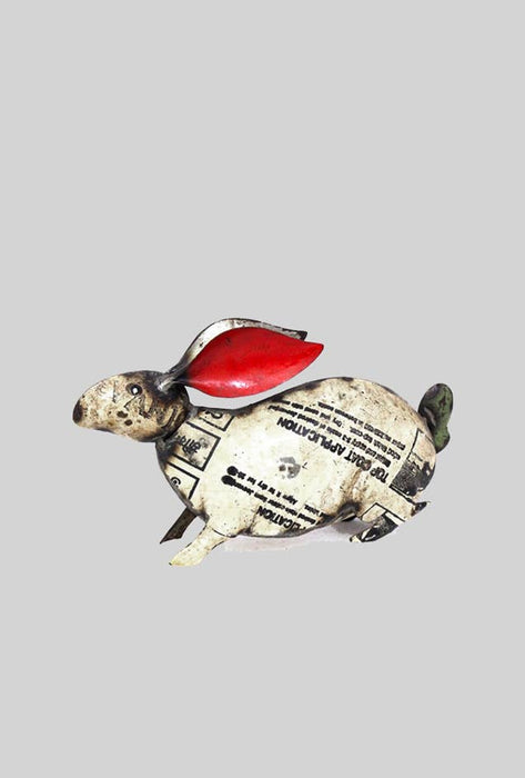 White Rabbit Recycled Metal Animals