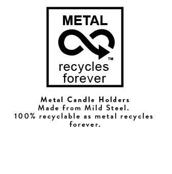 Small Two-Tone Orange Flame & Opaline Green Metal Candleholder