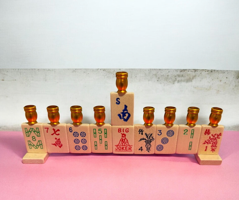 Mah Jong Menorah: Cream Acrylic