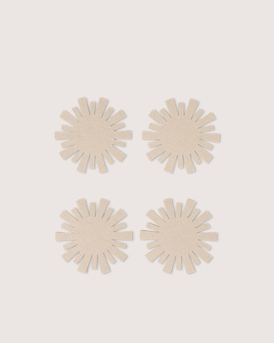 Merino Wool Starburst Coaster Solid 4 Pack - Feather