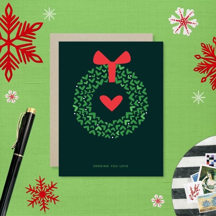 Heart Wreath Holiday Card