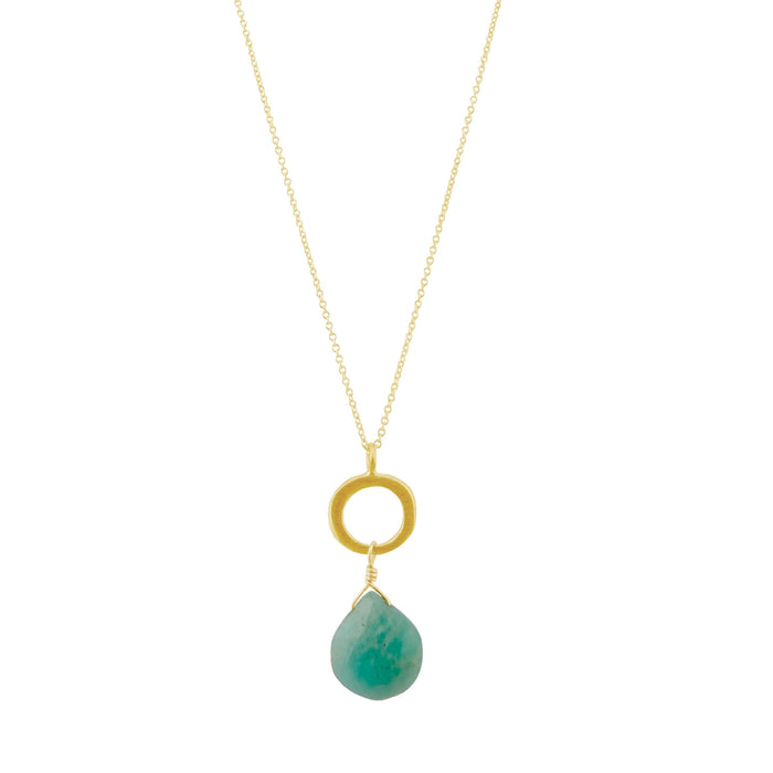 Circle w. amazonite necklace: Vermeil