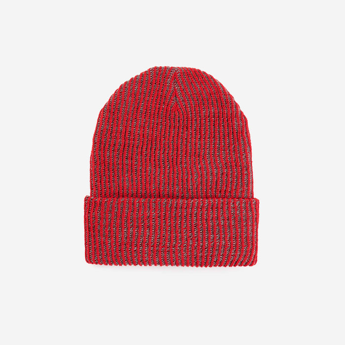 Simple Rib Knit Beanie: Lilac Denim