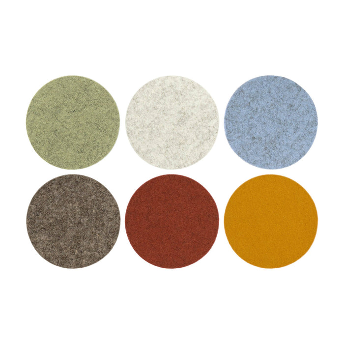 Bierfilzl Merino Wool Felt Round Coaster Multi 6 Pack: Desert Sun