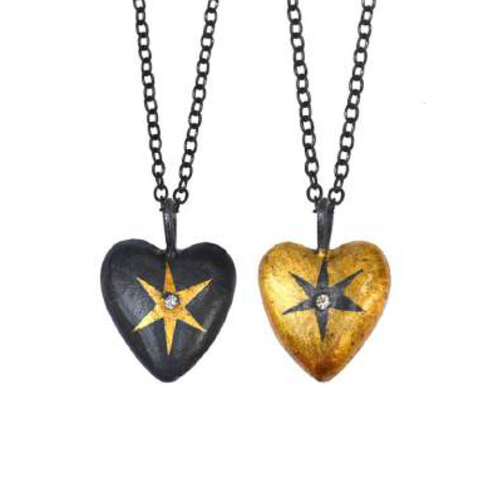 Antique Star Heart Necklace