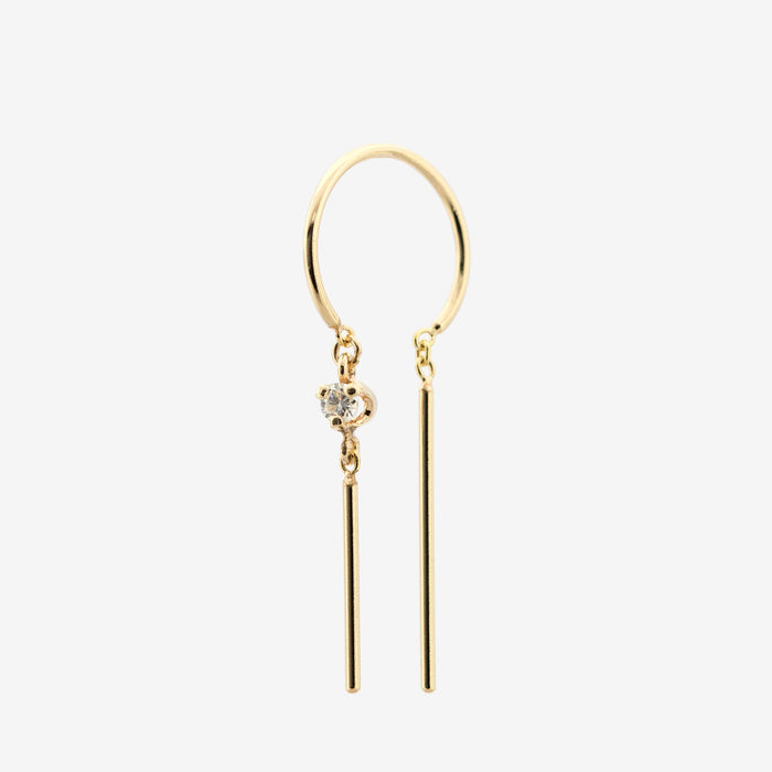 Gemstone Chime Earring, 14kt Yellow Gold