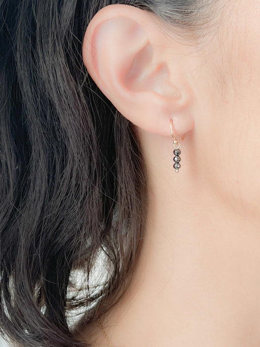 Triple Black Diamond Earrings