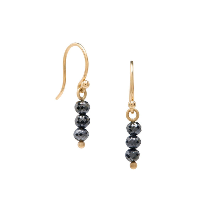 Triple Black Diamond Earrings