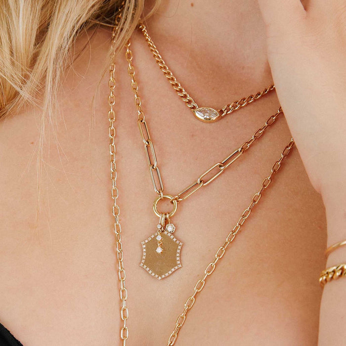 14kt Mixed Large Paper Clip + Medium Square Oval Enhancer Chain