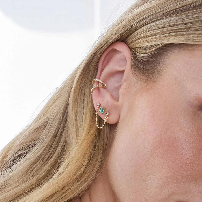 14kt Quad Prong Emerald Studs