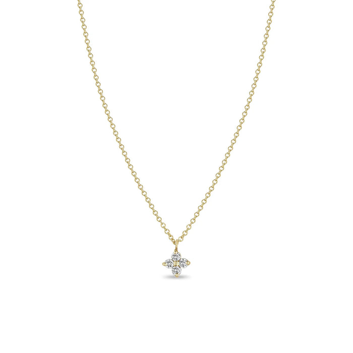 14kt Quad Prong Diamond Necklace