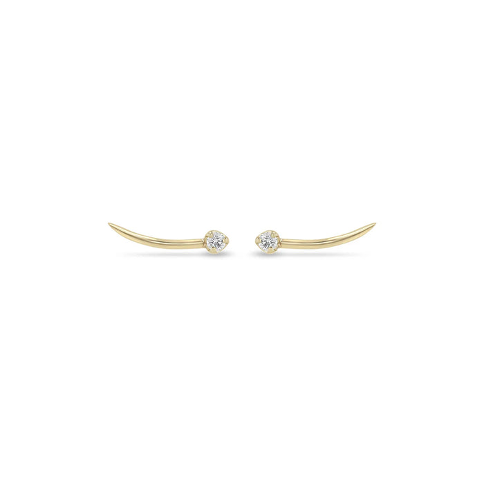 14kt Prong Diamond Wisp Studs