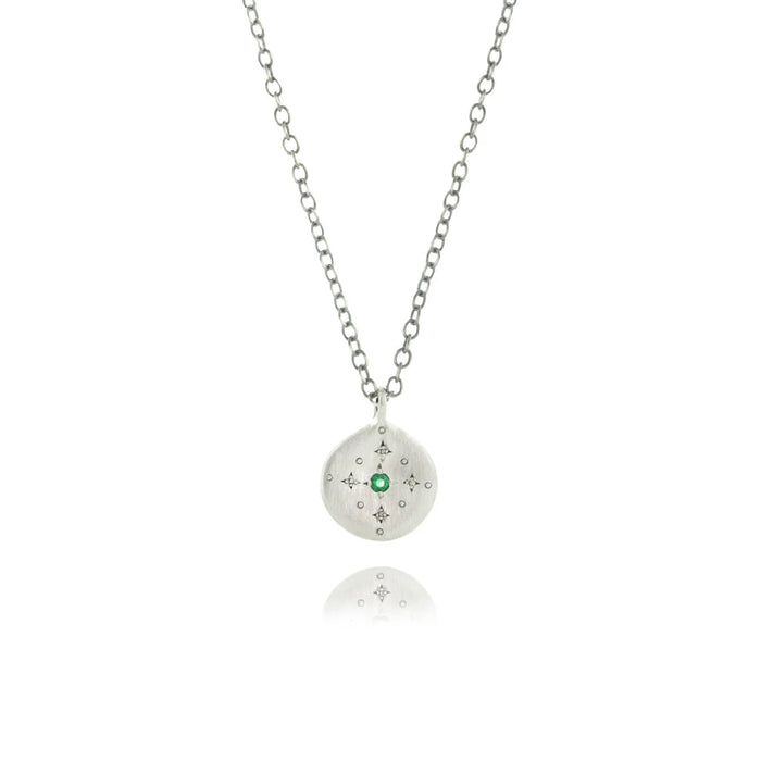 New Moon Charm Pendant, Emerald