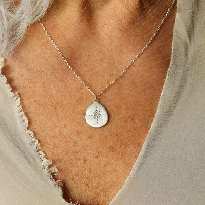Organic Four Star Pendant, Diamond