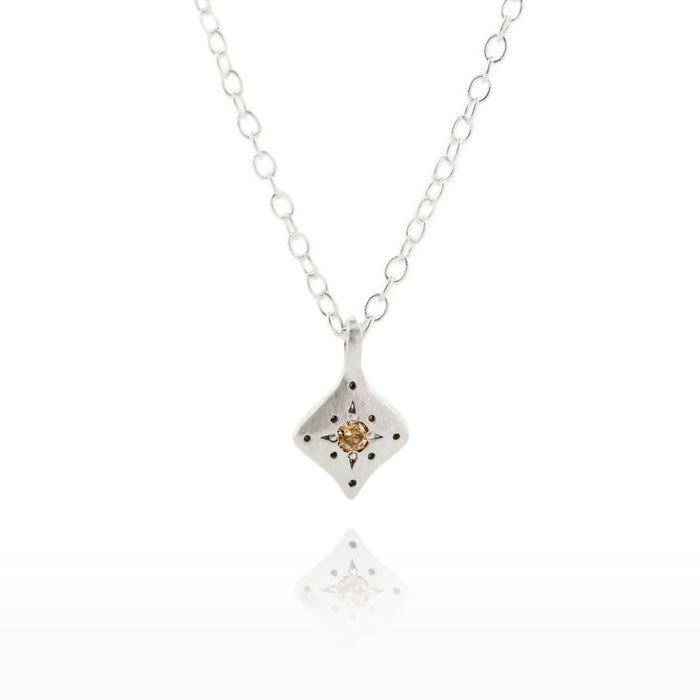 Silver Night Charm with Champagne Diamond