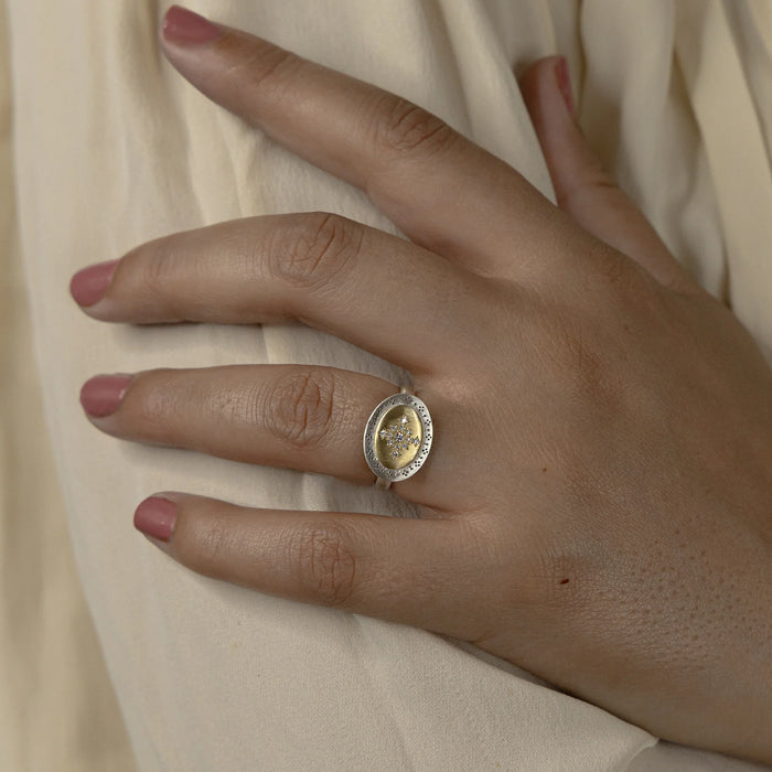 Oval Seeds of Harmony Ring, Diamond