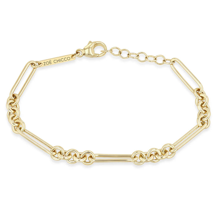 14kt Gold Large Paperclip Rolo Chain Bracelet