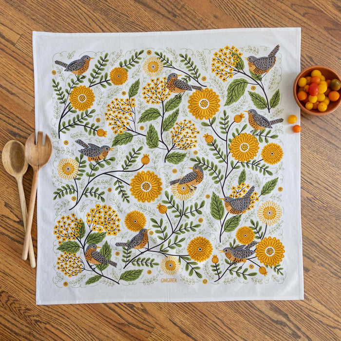 Robins + Mums Tea Towel