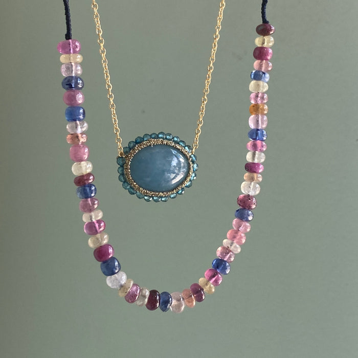 Caged Aquamarine Oval with London Blue