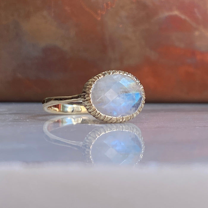 Rainbow Moonstone Ring