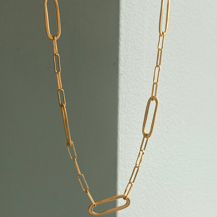 long rectangle chain necklace