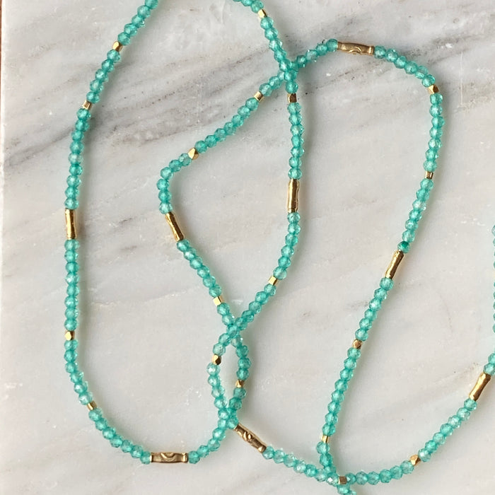 Green Onyx and Gold Vermeil Necklace