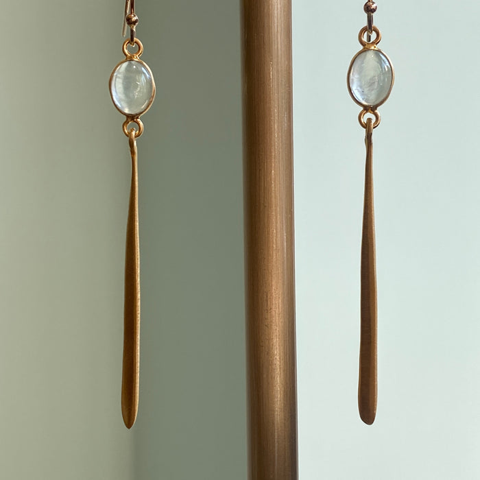 Long Reed with Prehnite Earrings