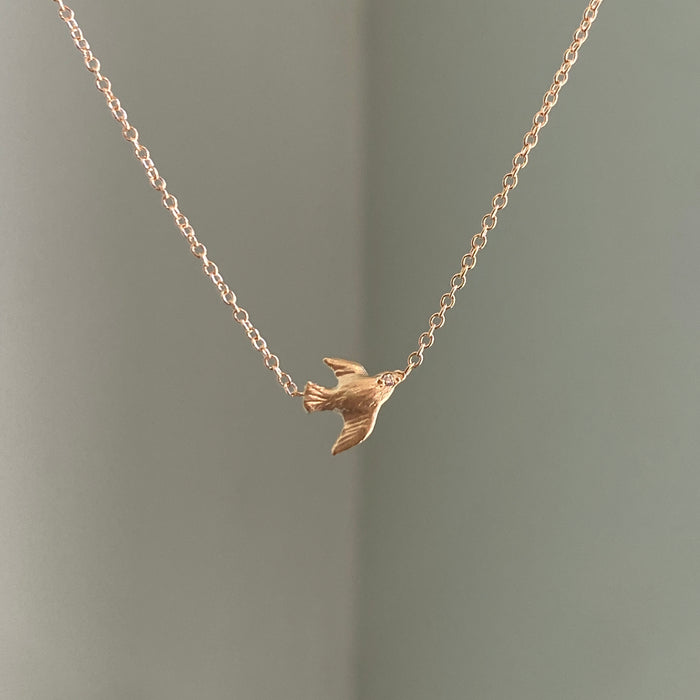 Tiny Bird with Diamond Necklace